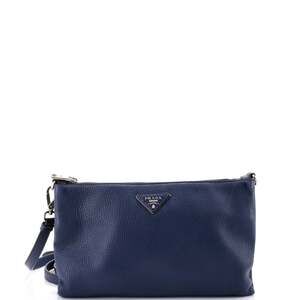 Prada Flat Zip Crossbody Bag Vitello #244252P97B